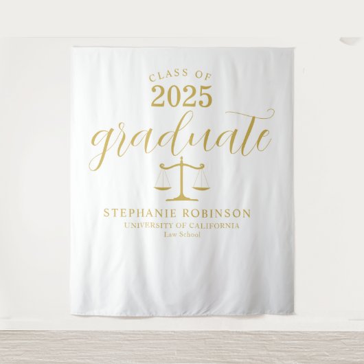 2025 Gold Afstuderen Law School Afstuderen Achterg Wandkleed (Voorkant)