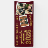 2025 Gold Afstuderen Sketch 3 Foto Afstudeerfeest Spandoek (Verticaal)