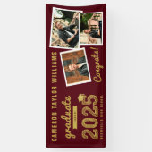 2025 Gold Afstuderen Sketch 3 Foto Afstudeerfeest Spandoek (Verticaal)