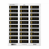 2025 Gold Bold AFSTUDEERDER Typografie Afstuderen  Etiket (Full Sheet)