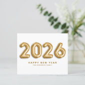 2025 Gold Foil Mylar Balloons Gelukkig Nieuwjaar K (Staand voorkant)