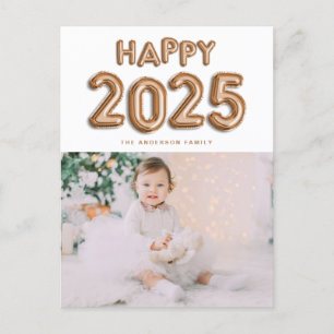 2025 Gold Folie Mylar Ballonnen Foto Nieuwjaar Feestdagenkaart