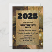 2025 Gold Glitter Nieuwjaar Eve custom jaar Kaart (Voorkant)
