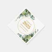 2025 Gold Greenery Modern Afstuderen Servet (Hoek)