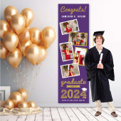 2025 Gold Sketch 5 Photo Collage Afstudeerfeest Spandoek