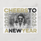 2025 Gold Typography Blokkeert Lijst Foto Feestdagenkaart (Voorkant)