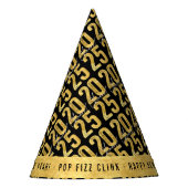 2025 Gold Typography Modern Nieuwjaar Feesthoedjes (Voorkant)