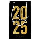 2025 Gold Typography Modern Nieuwjaar Klein Cadeauzakje (Voorkant)