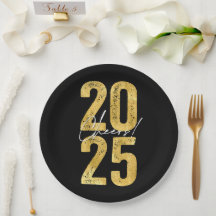 2025 Gold Typography Modern Nieuwjaar