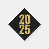 2025 Gold Typography Modern Nieuwjaar Servet (Hoek)