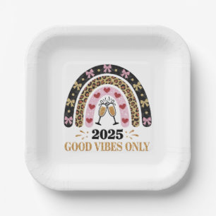 2025 Good Vibes Only Party Borden Papieren Bordje