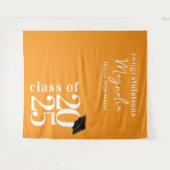 2025 Graduation Cap Banner Achtergrond Wandkleed (Voorkant (horizontaal))