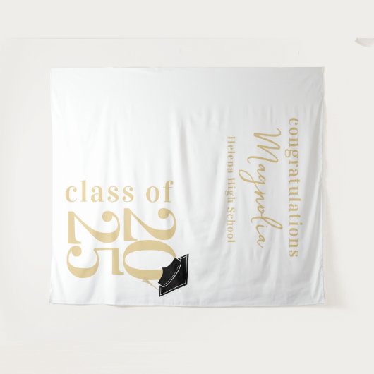 2025 Graduation Cap Banner Achtergrond Wandkleed (Voorkant (horizontaal))