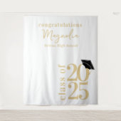 2025 Graduation Cap Banner Achtergrond Wandkleed (Voorkant)