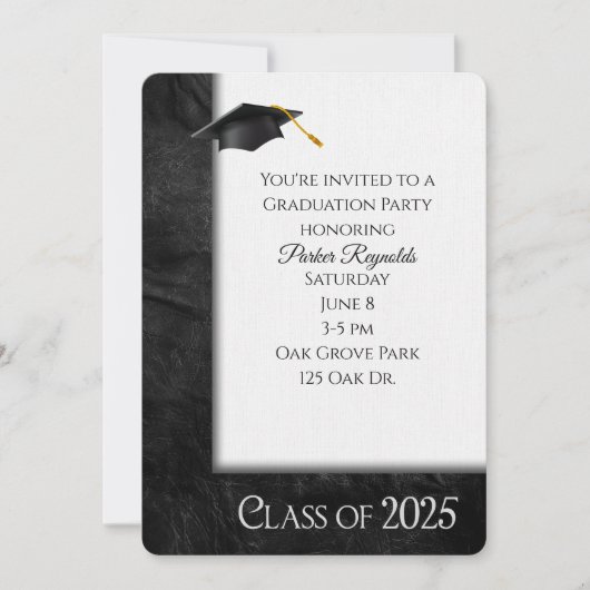 2025 Graduation Party Leather Lijst Kaart (Voorkant)