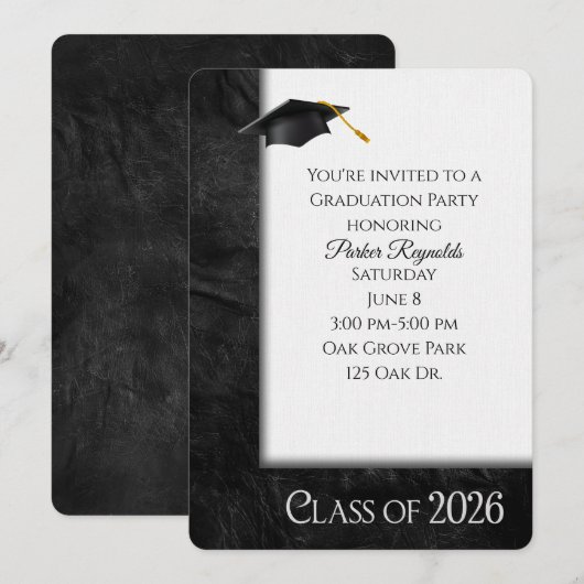 2025 Graduation Party Leather Lijst Kaart (Voorkant / Achterkant)