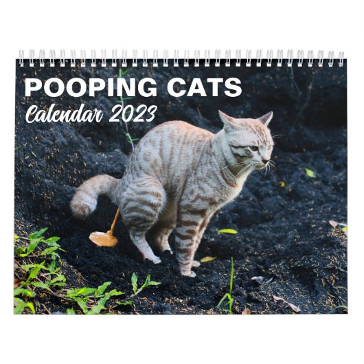 2025 Grappige katten poepen kalender gepersonalise (Hoes)