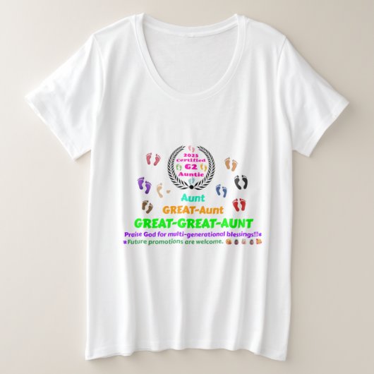 2025 Great-Great-Aunt (G2) Commemorative Grote Maat T-shirt (Design voorkant)