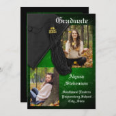 2025 Green Black Tassel Charm College Afstuderen Kaart (Voorkant / Achterkant)