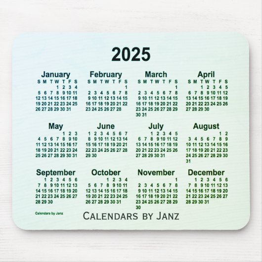 2025 Green Leaf Smoke Calendar van Janz Muismat (Voorkant)
