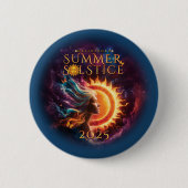 2025 Greensboro Summer Solstice Festival Blauwgroe Ronde Button 5,7 Cm (Voorkant)