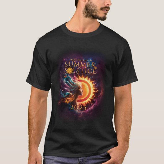2025 Greensboro Summer Solstice Festival gedateerd T-shirt (Voorkant)