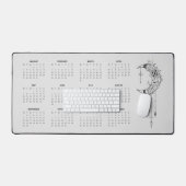 2025 Grijze Maankalender Bureaumat (Keyboard & Muis)