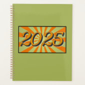 2025 Groen met Oranje Sunburst Planner (Voorkant)