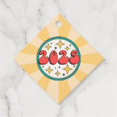 2025 Groovy Retro mollige tekst en sterren Bedankjes Labels (Voorkant)