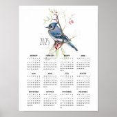 2025 Handsome Blue Jay Poster Kalender (Voorkant)