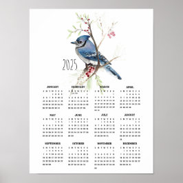2025 Handsome Blue Jay Poster Kalender