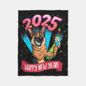2025 Happy New Year German Shepherd Edition  Fleece Deken (Voorkant)