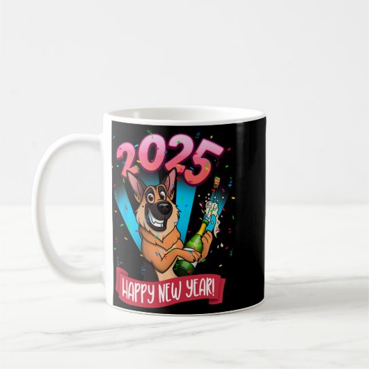 2025 Happy New Year German Shepherd Edition  Koffiemok (Links)