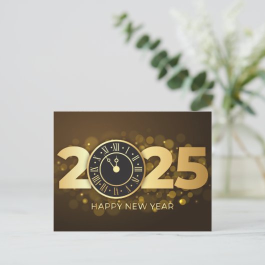 2025 Happy New Year Wenskaart Briefkaart (Staand voorkant)