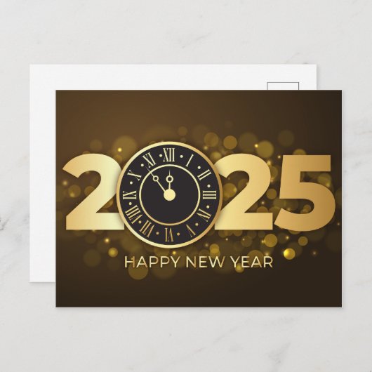 2025 Happy New Year Wenskaart Briefkaart (Voorkant / Achterkant)