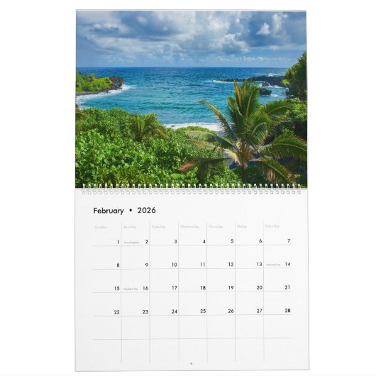 2025 Hawaii Schilderachtig wandkalender Kalender (Feb 2026)