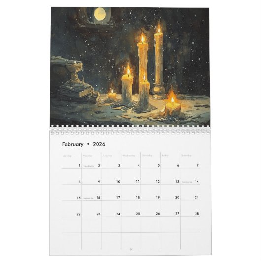 2025 heidense stijl kalender (Feb 2026)