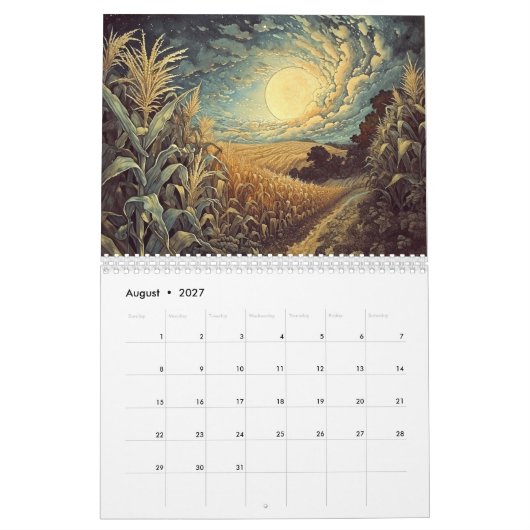 2025 heidense stijl kalender (Aug 2027)