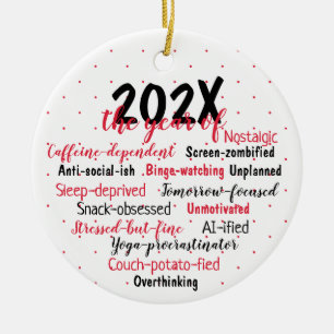 2025 het jaar van aangepaste teksten keramisch ornament