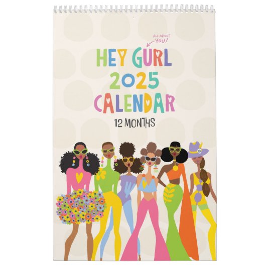 2025 Hey Gurl Kalender voor 12 maanden (Hoes)