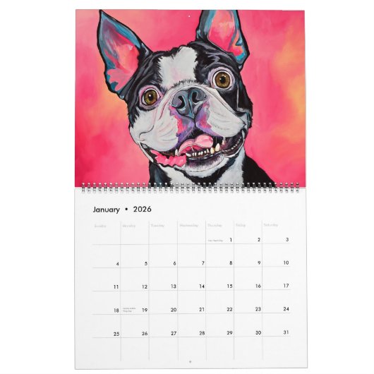 2025 Hond Artiest Serie Kleurrijke Kalender! Kalen Kalender (Jan 2026)
