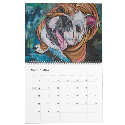2025 Hond Artiest Serie Kleurrijke Kalender! Kalen Kalender (Mar 2026)