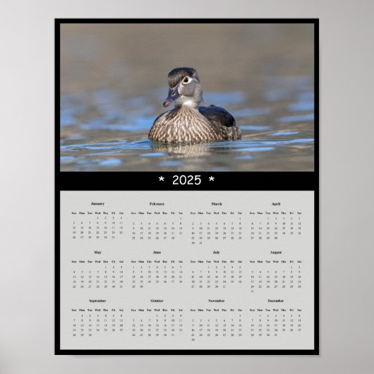2025 Houten Duck Wandkalender Poster (Voorkant)