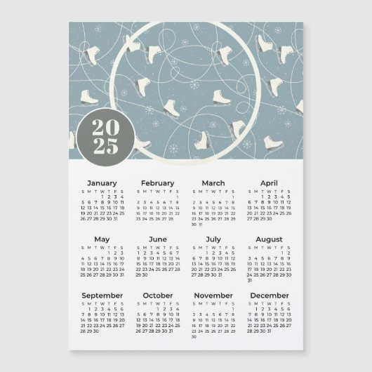 2025 Ice Schaatsen aangepaste foto magnetische kal (Voorkant)