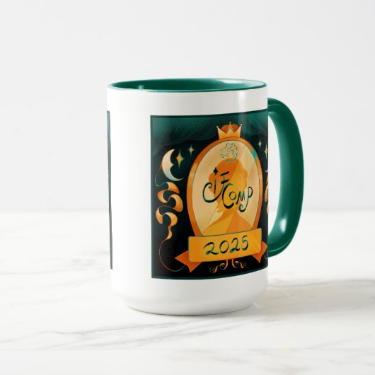 2025 IFComp tweekleurige grote koffie-Mok Mok (Voorkant rechts)