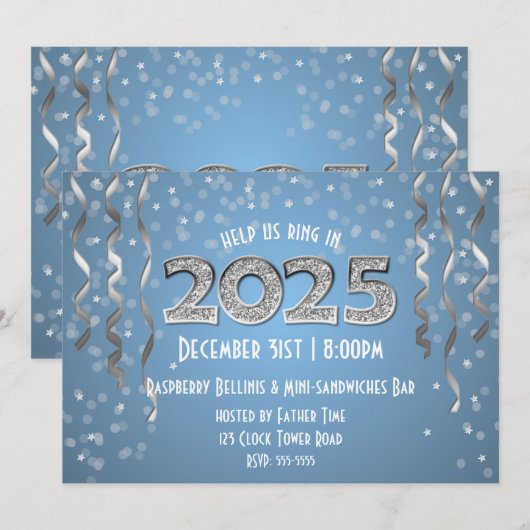 2025 in Diamonds New Year's Eve Kaart (Voorkant / Achterkant)