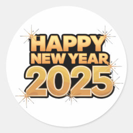 2025 in elk detail Happy New Year Stickers