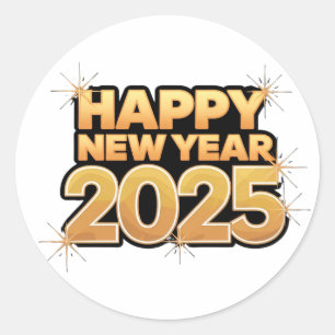 2025 in elk detail Happy New Year Stickers