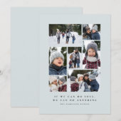 2025 inspirerend blauw fotocollage feestdagenkaart (Voorkant / Achterkant)