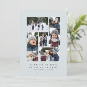 2025 inspirerend blauw fotocollage feestdagenkaart (Staand voorkant)